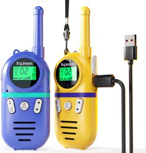 Inspireyes Kids Rechargeable Walkie Talkies – Long Range, 2-Pack