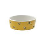 Pet Brands Cath Kidston Ceramic Dog Pet Bowl, Bee Print Water/Feeding Bowl, Yellow