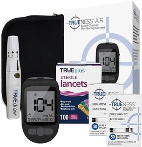 TRUENESS AIR Blood Glucose Meter Bundle - Blood Glucose Monitor, Case, 100 Test Strips, 100 Lancets, Lancing Device - Fast, Easy Testing Supplies for Home Use