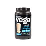 Vega Sport Protein Vegan Protein Powder, Vanilla (20 Servings) BCAAs, Amino Acid, Keto Friendly, Tart Cherry, Gluten Free, Non GMO Pea Protein for Women and Men, 828 g (Pack of 1)(Packaging May Vary)