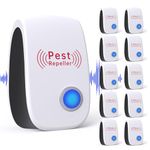 Ultrasonic Pest Repellent 10 Pack, Electronic Pest Repeller Plug-in, Spider Repellent Indoor for Insect Cockroach Ant Bug Rodent Spider for House Kitchen Garage Warehouse