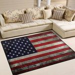 Naanle Vintage American USA Flag Area Rug 5'x7', Star Stripe Polyester Area Rug Mat for Living Dining Dorm Room Bedroom Home Decorative