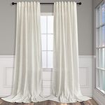 Pitalk 60 Inch Wide Curtains for Living Room 2 Panels Back Tab Pocket Drape Semi Sheer Linen Extra Large Cream Ivory Curtains for Home Office Hotel Flat Family Sunroom 5 FT Width by 9 FT Long 60x108