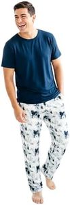 Dreamiere Men’s Short Sleeve Loungewear Set - Soft Stretchy Fabric, Relaxed Fit, Perfect for Family Matching