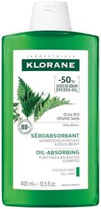 Klorane, Oil Absorbing Shampoo with Organic Nettle for Oily Hair and Scalp, Helps Absorb Excess Oil , Natural, 400ml