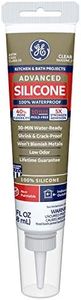 GE Sealants & Adhesives GE284 Advanced Silicone 2 Kitchen & Bath Sealant, 2.8oz, Clear, 2 Fl Oz