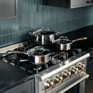 HexClad 6-Piece Hybrid Nonstick Pot Set – Stainless Steel Cookware