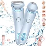 SilkGlide Pro, 2024 Best Silk Glide Razor, Silk Glide Epilator Painless Hair Removal at Home, 2 in 1 Electric Shaver Razors for Women, for Sensitive Skin, Wet & Dry (Blue)