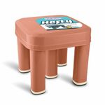 Asian Plastowares - Hefty Stool 5 Legs for Bathroom | Multipurpose Stool for Washroom, Home, Kitchen | Comfort Seating | Plastic Stool | Durable |Anti-Skid Design |Almond Brown | Large Size