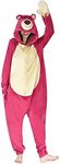 Verycos Adult Women Cosplay Costume Huggin Strawberry Pajamas Bear Plush Jumpsuit Sleepwear, Strawberry, Large