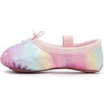 Ballet Shoes for Girls Glitter Ballet Dance Shoes Leather Dance Slippers Full Sole Ballet Dance Flats for Childrens Kids Toddler for Dance Performance Gymnastics Pink 9 Little Kid