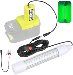 Krythonix Underwater Green Fishing Light Compatible with Ryobi 18V ONE+ Battery,Fishing Lights LED Underwater for Crappie and Squid Attracting,13W,1512 lumens,Green Dock Light(No Battery)