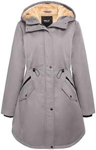 Orolay Women's Thicken Fleece Lined Parka Winter Coat Hooded Jacket with Pockets Brushed Nickel S