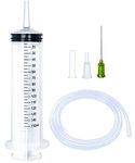 150ml Large Syringe with Tube, Tip Cap and Blunt Needle , Plastic Big Syringes for Liquid, Lip Gloss, Paint, Epoxy Resin, Oil, Watering, Refilling, Garden