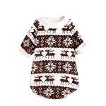 PETANGEL Reindeer Argyle Pattern Breathable Round Neck Flannel Fleece Pullover | Winter Shirt for Yorkie, Maltese, Mini Pom Small Dogs Puppy (Size: M, Bust: 40 cm, Back Length: 30 cm, Neck: 28cm)