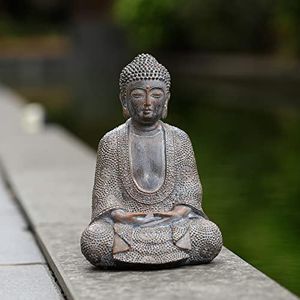 Tolatr Buddha Statue Outdoor,Zen Garden Decor Buddha Sculpture for Home Meditation Decor Buda Decoration for Patio Desk Porch Yard Art Resin Decoration(8.66 Inch)