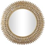 Deco 79 Metal Leaf Radial Wall Mirror, 32" x 1" x 32", Gold