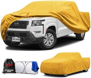 Waterproof Heavy Duty Car Cover Custom Fit Nissan Frontier King/Crew Cab Short Bed(4.6'-6.2',1998-2020), Cover with Cotton Liner and Breathable Ventilation Mesh, Full Exterior Cover with Door Zipper