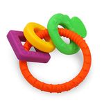 Luv Lap Baby Ring Shaped Teether, Baby Teething Toy with Chewable Extensions, Raised & Textured Surface for Soothing Sore Gums, Easy Grip, BPA Free, 3 Months + (Multicolour)