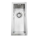 ENKI, Zero, KS005, Brushed Stainless Steel Kitchen Sink 0.5, Undermount or Topmount Fitting into Sink Unit, Small Sink Bowl, Kitchen Essential