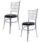 WINIFRED Steel Dinning Chair Set with Black Seat for Study Home Office Restaurant Dinning Hall Garden Hotel (Set of 2 Chair)