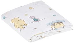 Winnie The Pooh Classic Pooh 100% Cotton Fitted Crib Sheet in Ivory, Butter, Aqua and Orange