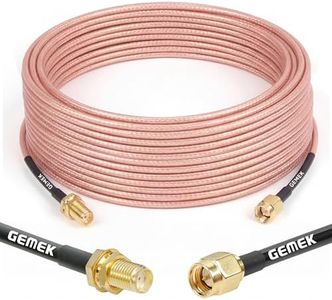 GEMEK 50ft SMA Cable, SMA Male to SMA Female Bulkhead RG316 SMA Extension Coaxial for 4G LTE Router Cellular SDR USB Dongle Receiver