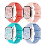 Crefort Sport Band Compatible with Apple Watch Bands 38mm 40mm Women Men,Silicone Replacement Strap Compatible for iWatch Wristbands Series 6/3/5/SE/4/2/1 Pink Citrus/Pink Sand/Teal/Light Blue M/L