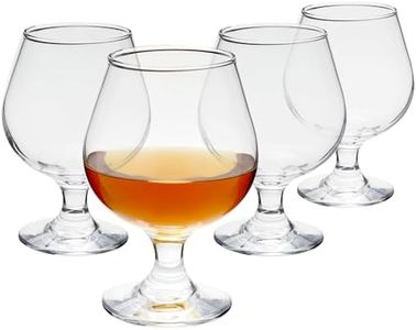 Juvale Set of 4 Brandy Snifter Glasses for Whiskey, Short Stem Wine Glass Set for Bourbon, Cognac, Brandy (13oz)