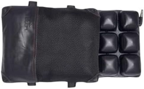 FEGO Sail Pillion AirMesh | TPU Air Cushion Seat | Air Suspension | Motorcycle Two Wheeler Bike Back Seat Genuine Leather | Air Ventilation Mash | Antiskid Material Durable Strap - Black (Pack of 1)