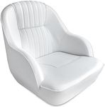 Leader Accessories Pontoon Captains Bucket Seat Boat Seat (White/White piping)