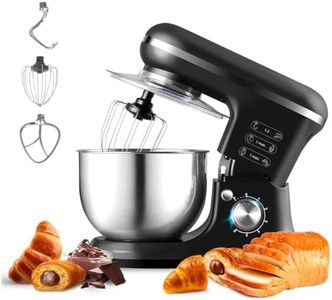Avilia Impastatrice Planetaria 1900W con Maxi Ciotola 6.5L, Robot da Cucina Multifunzione Silenzioso - 6 Velocità + Pulse, 3 Accessori Inclusi per Pane e Dolci
