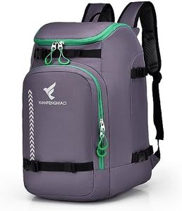 XIANFENGNIAO Ski Boot Bag, 50L Ski Boot Travel Backpack, Waterproof Ski and Snowboard Boots, Skiing and Snowboarding Travel Luggage for Ski Helmet, Goggles, Snowboard, Gloves & Accessories (Purple)