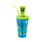 Minecraft 3D Creeper Heads Sipper Drinks Cup | Eco Freindly BPA-Free Plastic School Water Sipper with Removable Straw, | Perfect Gift for Minecraft Fan & Collector | Officially Licensed Merchandise