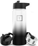 IRON °FLASK Sports Water Bottle - 18 Oz 3 Lids (Straw Lid), Leak Proof - Stainless Steel Gym & Sport Bottles for Men, Women & Kids - Double Walled, Insulated Thermos, Metal Canteen