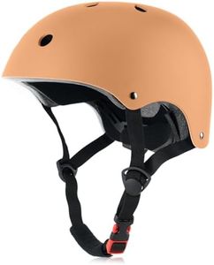 OUWOR Kids Skateboard Bike Helmet for Boy and Girl, Lightweight Adjustable, Multi-Sport for Bicycle Skate Scooter (Orange, Small)