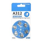 A312 Air Hearing Button Batteries 6 Pack for Hearing Device High Capacity Air Technology with Consistent Performances