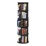 AESTHETIC DECOR Rotating Book Rack Wooden Book Shelf Black Painted 63 inch*18 inch (Large)