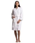 Chakir Turkish Linens 100% Cotton Terry Cloth Turkish Kimono Bathrobe for Women, White, XX-Large