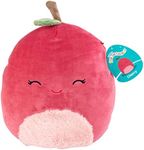 Squishmallows Original 10-Inch Cherry The Cherry - Official Jazwares Valentine's Day Plush - Collectible Soft & Squishy Fruit Stuffed Animal Toy - Add to Your Squad - Gift for Kids, Girls & Boys