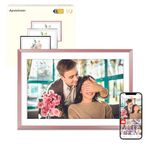 Digital Photo Frame with 32GB Memory, 10.1" WiFi Digital Picture Frame with 1280 * 800 IPS Touch Display, Auto-Rotation, Easily Share Photos & Videos via Frameo APP, Best Gift for Women, Pink