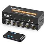 NOWBOTUCH 4K@60Hz 4x1 HDMI 2.0 Switch HDMI Selector Switch 4 Port HDR IR Remote 4Kx2K HDMI Selector Box 4 in 1 Out UHD 4K HDMI Switcher Support HDR 18Gps HDCP 2.2 Dolby Vision Ultra HD 3D 2160P 1080P