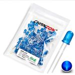 Chanzon 100 pcs 5mm Blinking Blue LED Diode Lights 1.5Hz Flashing (Diffused Lens Round DC 3V 20mA) Bright Lighting Bulb Lamps Electronics Components Indicator Light Emitting Diodes