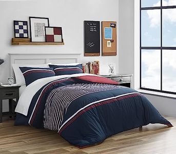 Nautica Mineola Cotton Comforter Set, King, Red/Blue