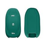 kwmobile Key Cover Compatible with Tesla Model S/Model Y/Model 3 - Soft Silicone Car Key Fob Holder Protector Case - Petrol