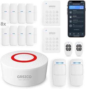 GRSICO Wireless Home Alarm System 15-Piece Kit, WiFi Alarm System for Home Security with Phone APP Alert (Alarm Siren, Keypad, Remote, Motion, and Door Sensors) for Home, Apartment, Work with Alexa