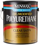 Minwax Water Based Oil-Modified Polyurethane, Warm Satin, Clear, 1 Gallon