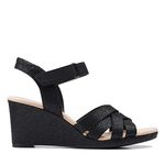 Clarks Women's Lafley Leah Heeled Sandal, Black Interest Synthetic, 5.5 UK
