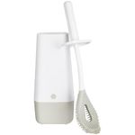 Casabella Hygienic Bowl Brush and Caddy, White/Gray