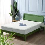 Trance Home Linen Premium Bamboo 100% Waterproof Mattress Protector | Antibacterial Hypoallergenic Breathable Elastic Fitted Mattresses/Bed Cover Twin Size (Bamboo| 78x48 inch | 6.5x3.5 ft,White)